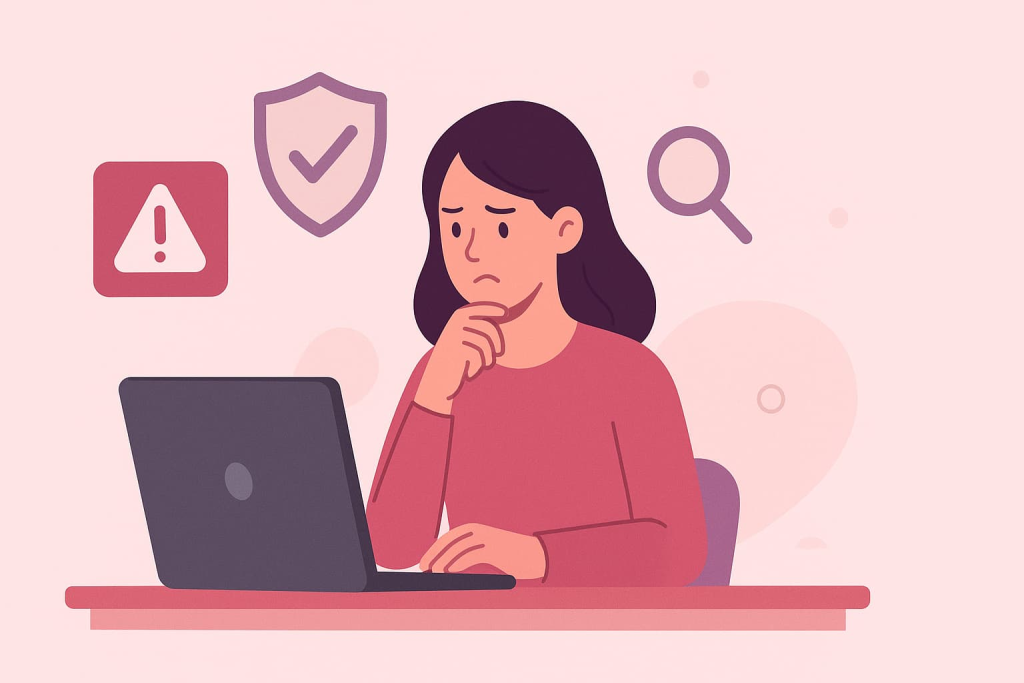 Persona analizando plataformas de encuestas confiables antes de registrarse