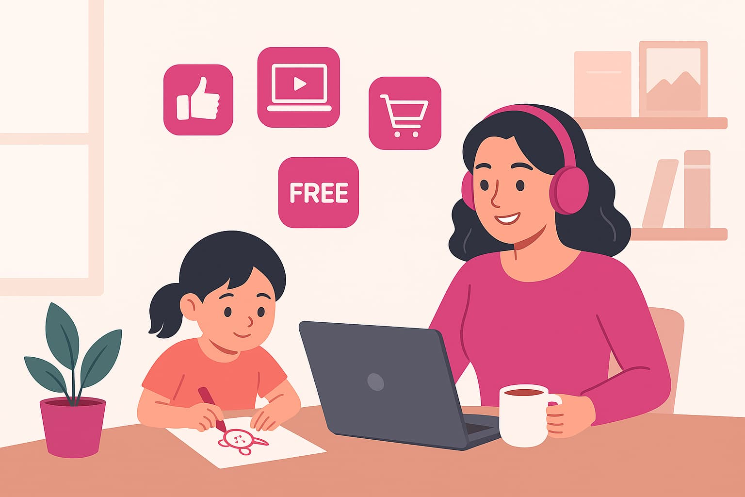 oportunidades digitales para mamás solteras desde casa trabajando con laptop