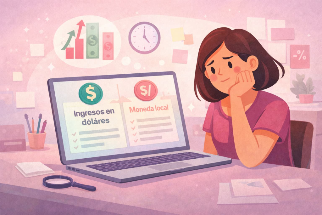 Comparación entre ingresos en dólares y moneda local – decisiones financieras personales