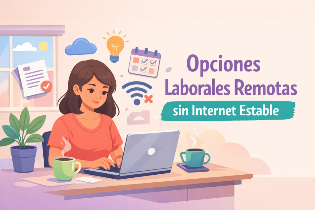 opciones laborales remotas para personas sin internet estable